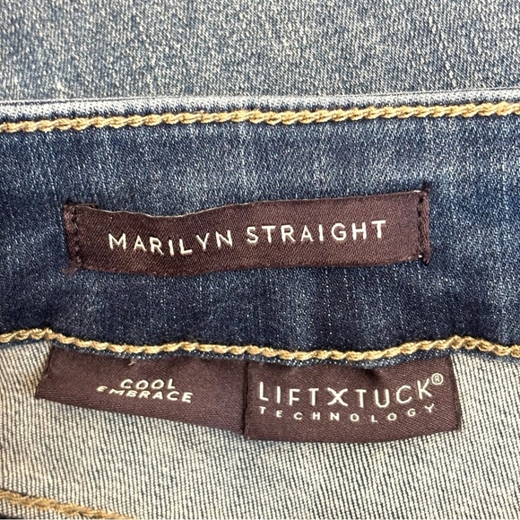 NYDJ Marilyn Straight Jeans Cool Embrace Denim Classic Medium Wash Romance 6P - Picture 11 of 16